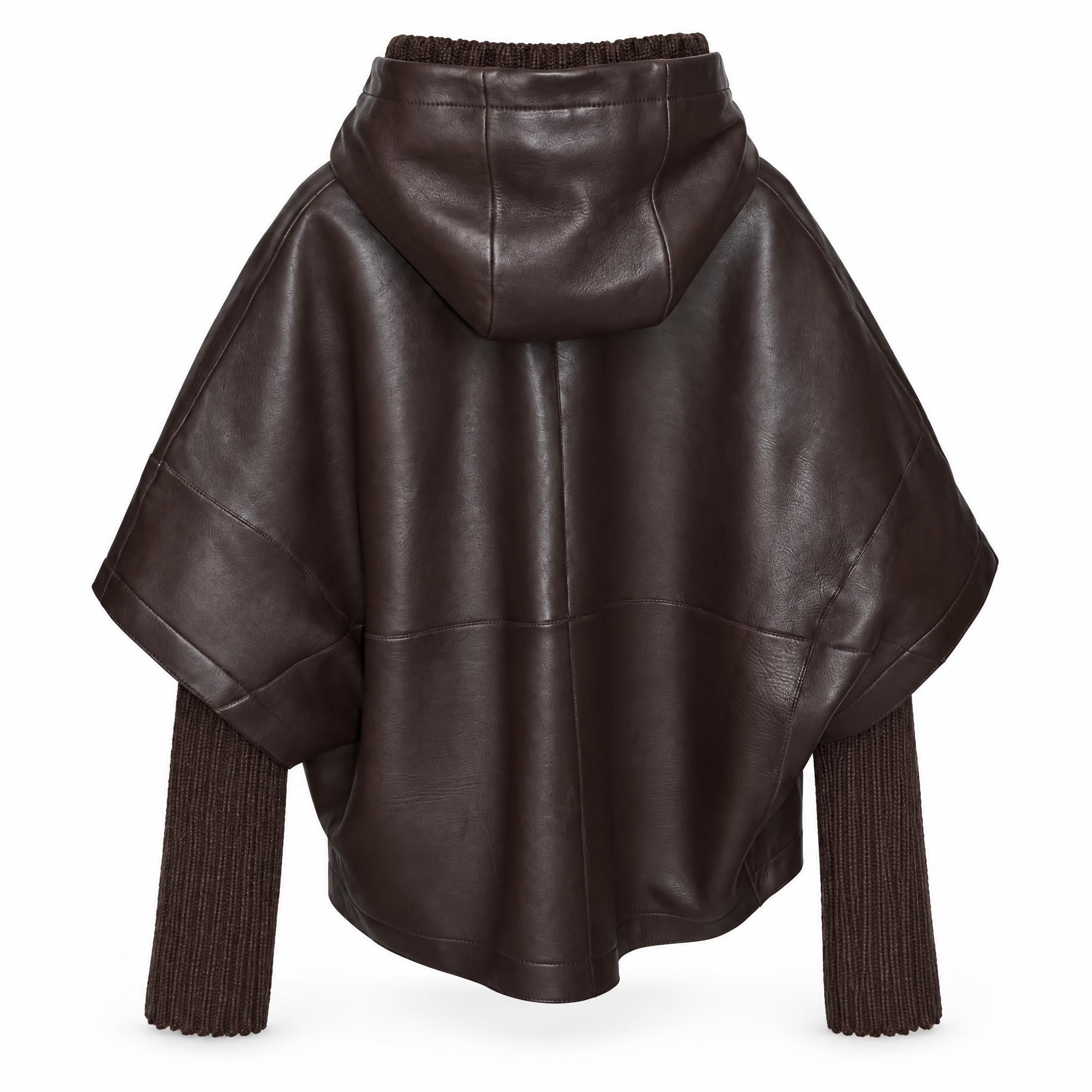 Cappa in Nappa con Maniche in Lana Bully