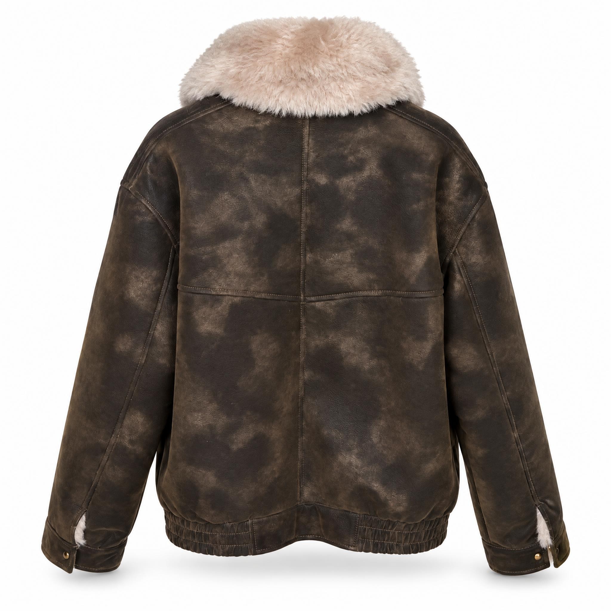 Giubbotto Bomber in Pelle Nuvolata Bully