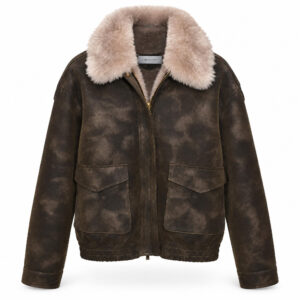 Giubbotto Bomber in Pelle Nuvolata Bully