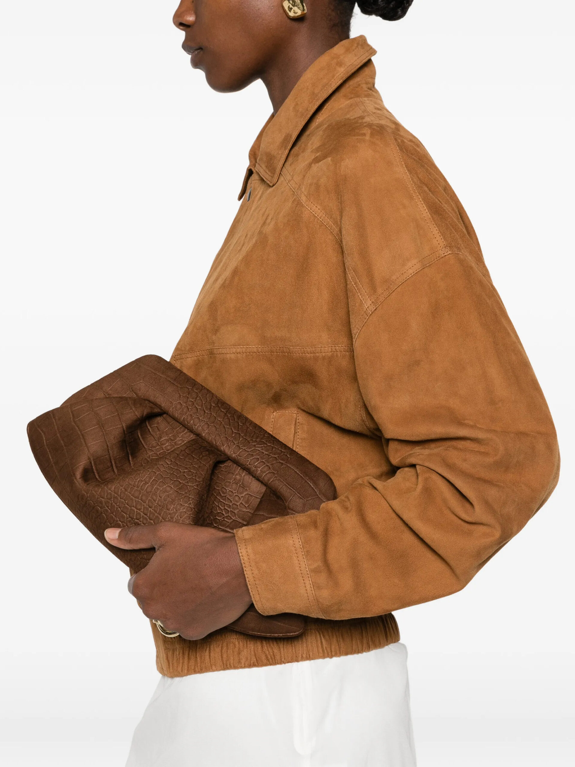 Borsa Bios Baguette Suede Croco Effect The Moirè