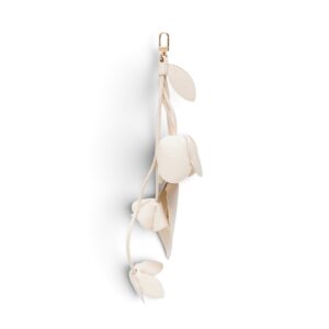 Portachiavi Charm "Flowers" in Pelle Vegana The Moirè